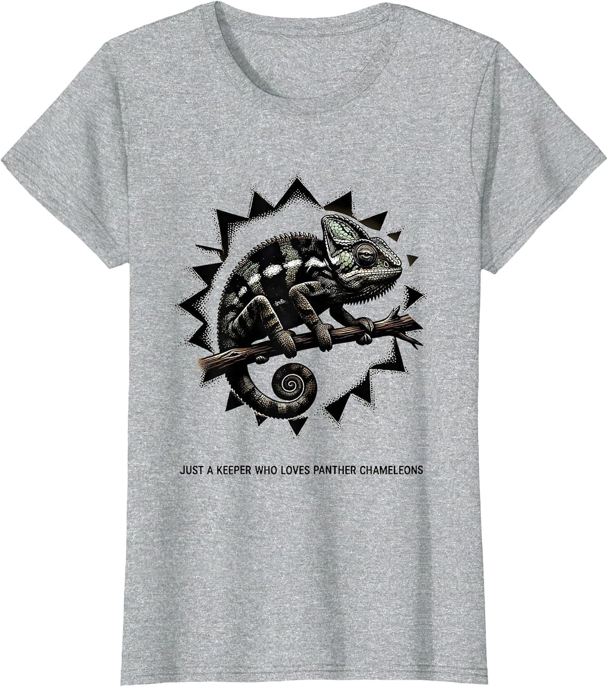 Just A Keeper Who Loves Panther Chameleons Reptile Humor T-Shirt - Heather Grey