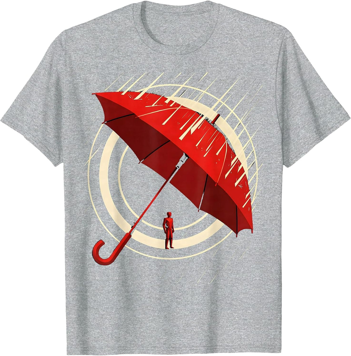 Men's Social Worker Umbrella Shield Graphic Design T-Shirt - Heather Grey