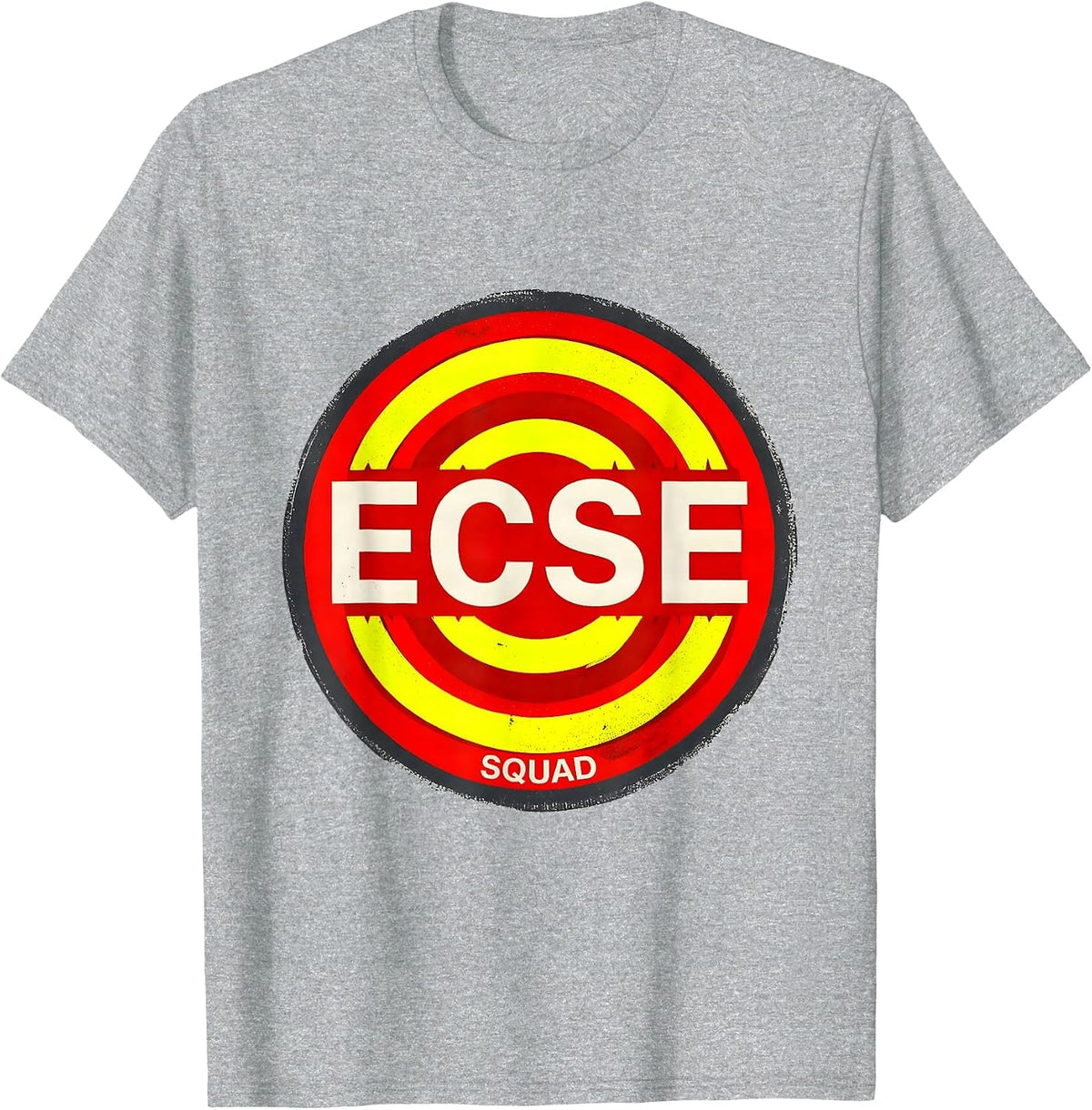 Men's ECSE Squad Stencil Graphic Back To School Support Staff T-Shirt - Heather Grey