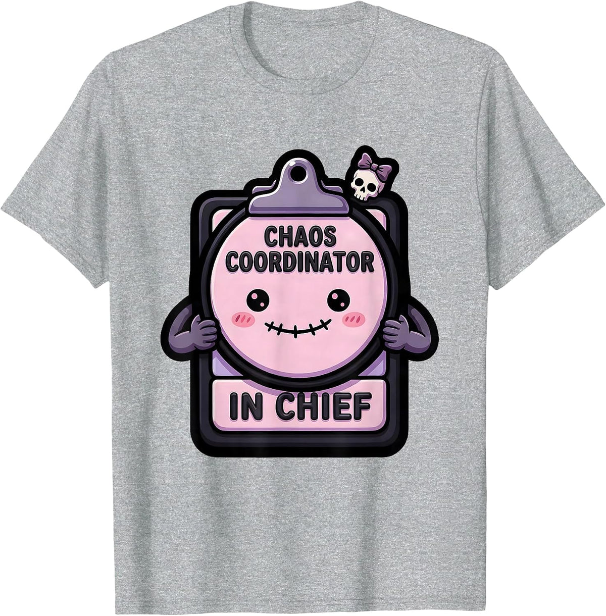 Men's Chaos Coordinator In Chief Novelty Design T-Shirt - Heather Grey