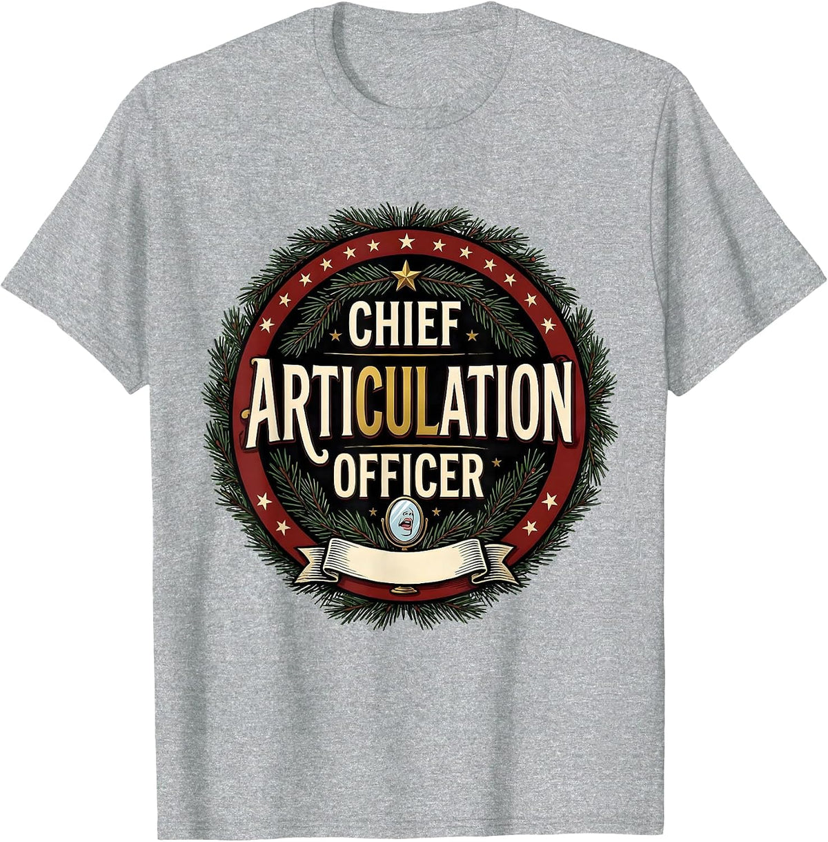 Men's Chief Articulation Officer Retro Groovy Speech Therapist T-Shirt - Heather Grey