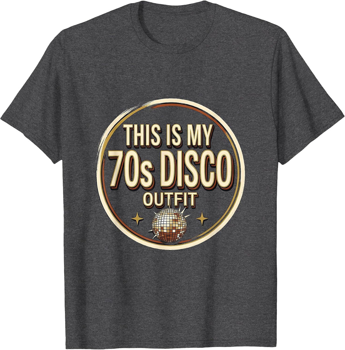 Men's This Is My 70s Disco Outfit Retro Party Costume Funny Disco T-Shirt - Dark Heather Grey