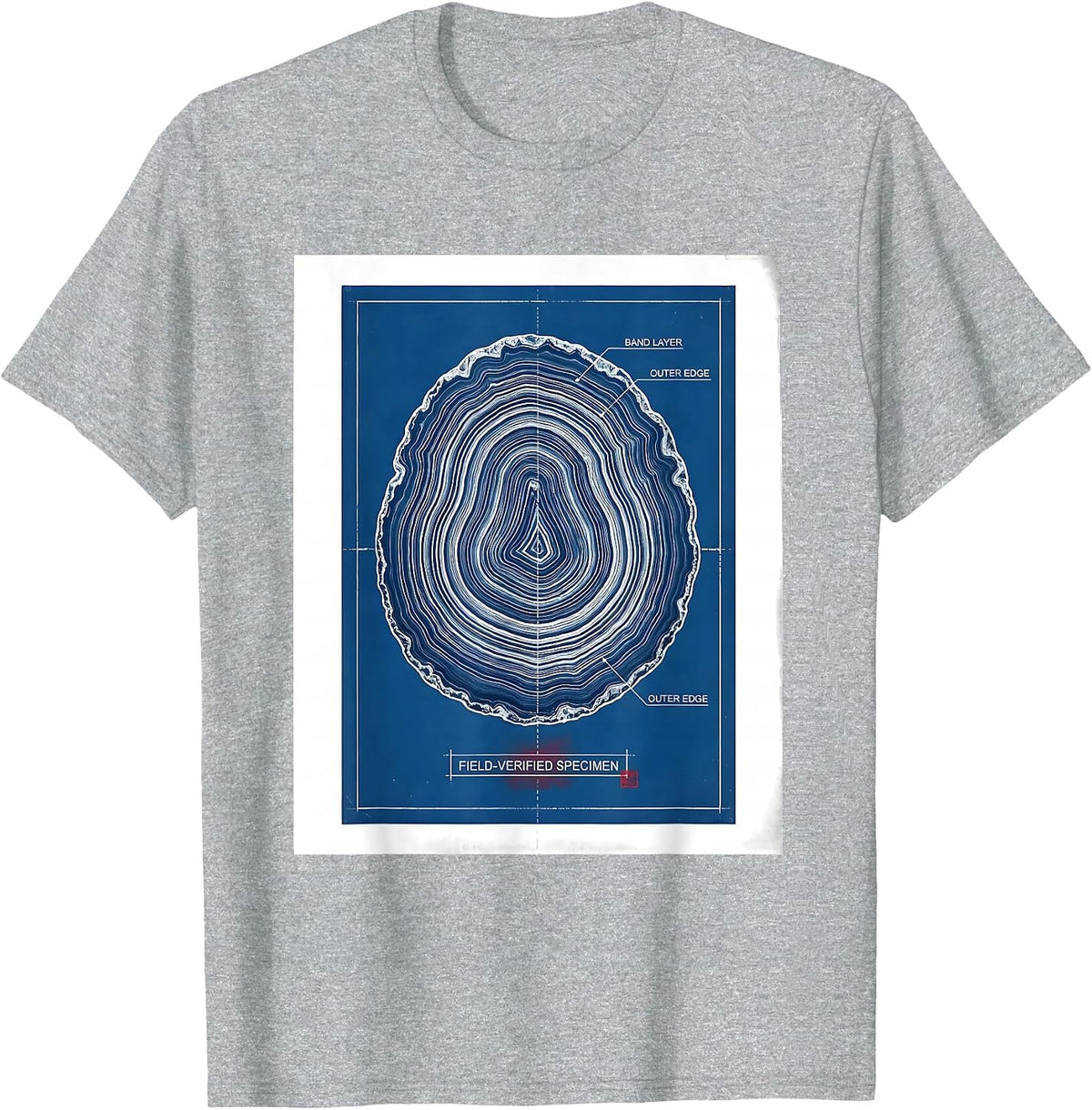 Men's Field-Verified Specimen Technical Blueprint Geology Rock T-Shirt - Heather Grey