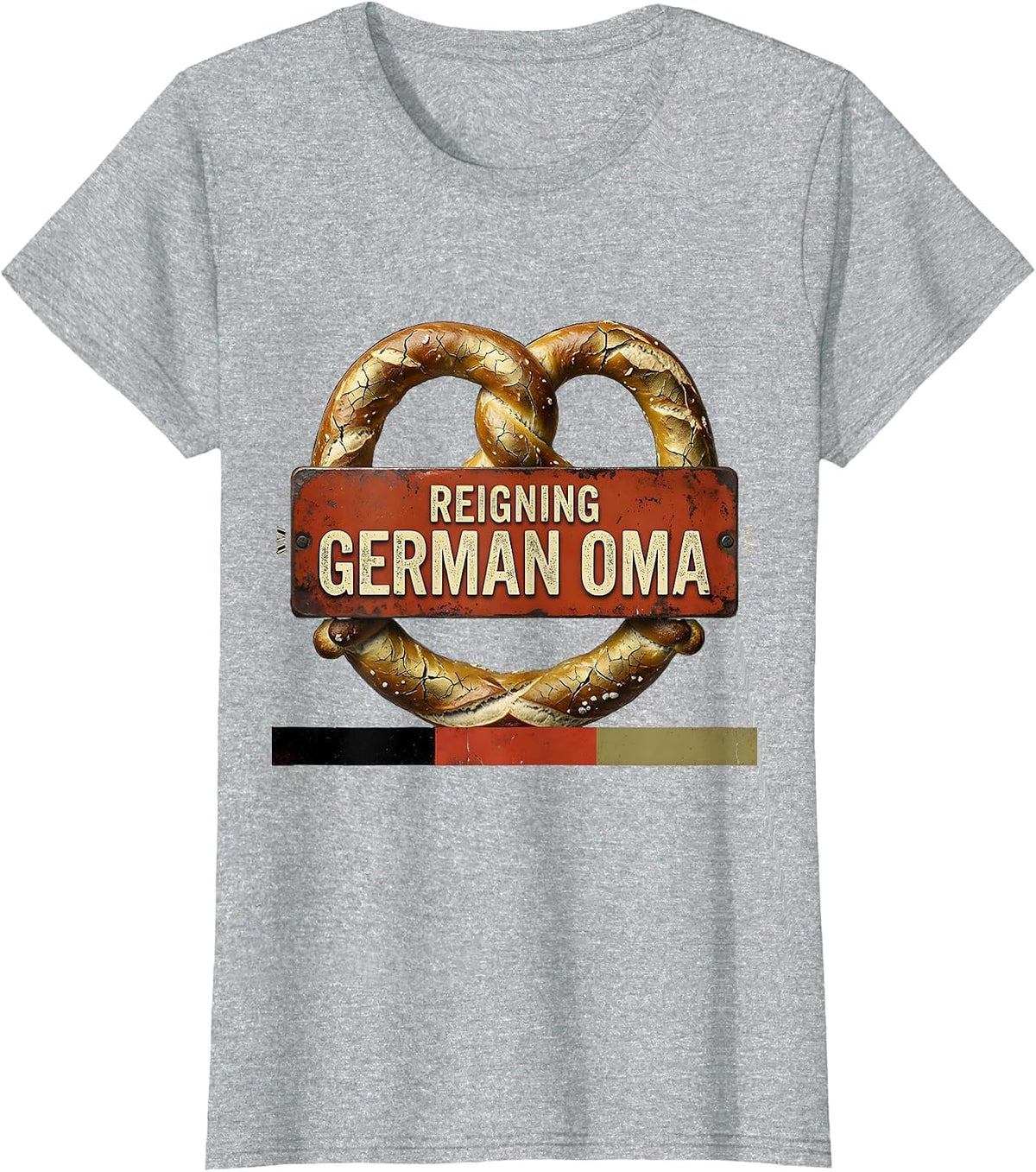 Reigning German Oma Distressed German Heritage Humor T-Shirt - Heather Grey