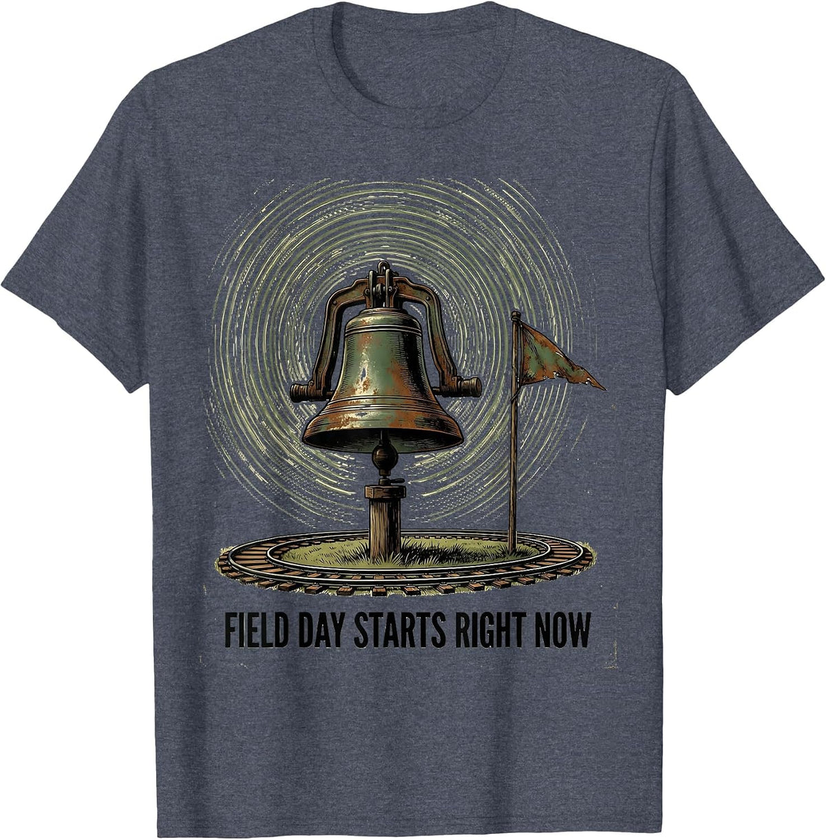 Field Day Starts Right Now Vintage School Team Spirit T-Shirt - Heather Blue