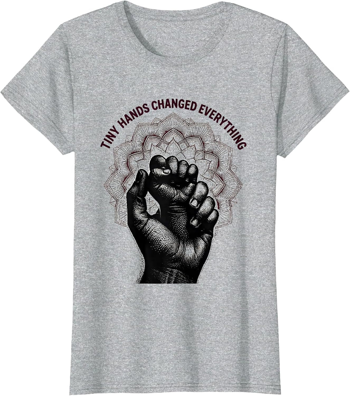 Tiny Hands Changed Everything NICU Nurse Design T-Shirt - Heather Grey