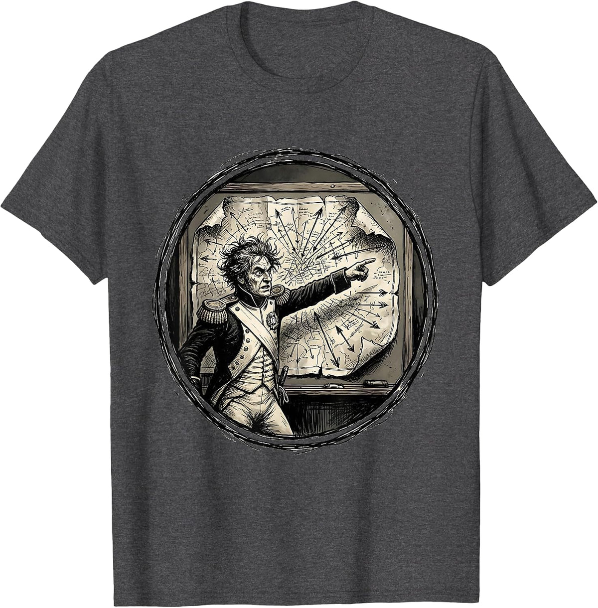 Chaos Coordinator Frazzled General Graphic T-Shirt - Dark Heather Grey