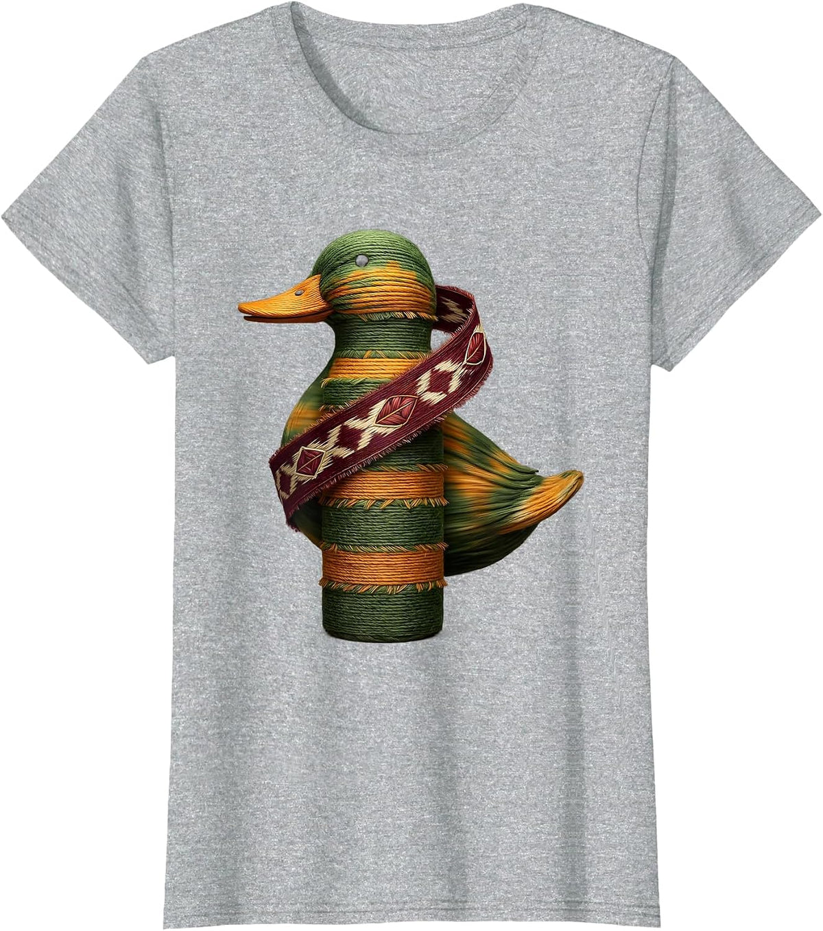 Women's Camo Duck Call Hunting Graphic Tee T-Shirt - Heather Grey