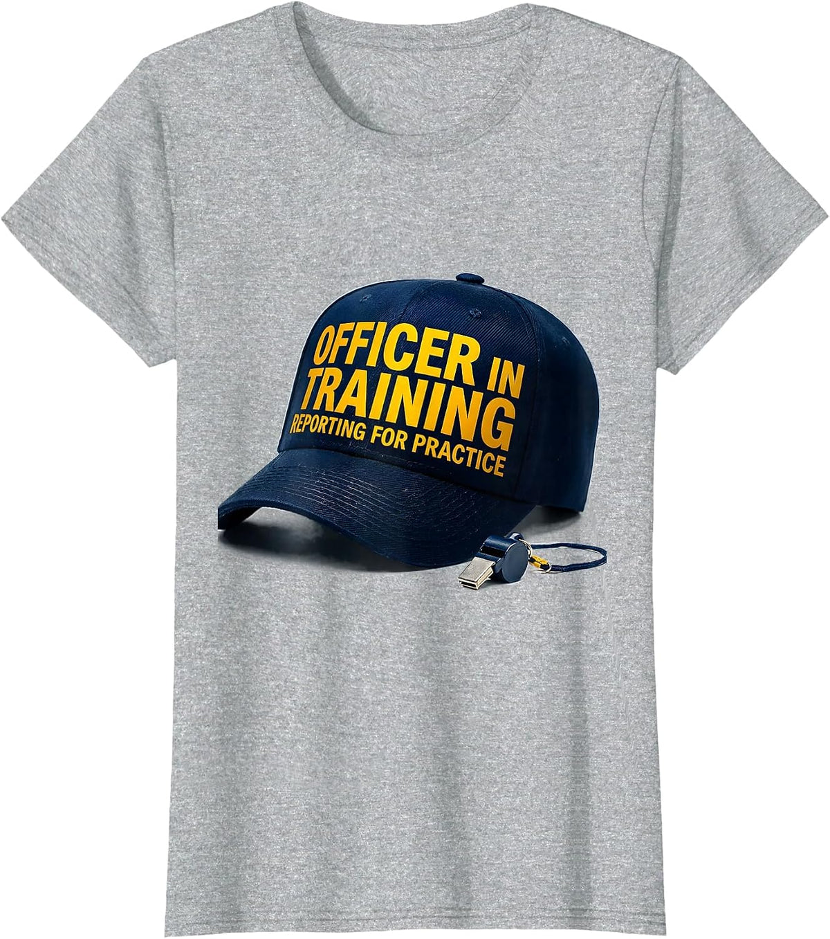 Women's Officer In Training, Reporting For Practice Police T-Shirt - Heather Grey