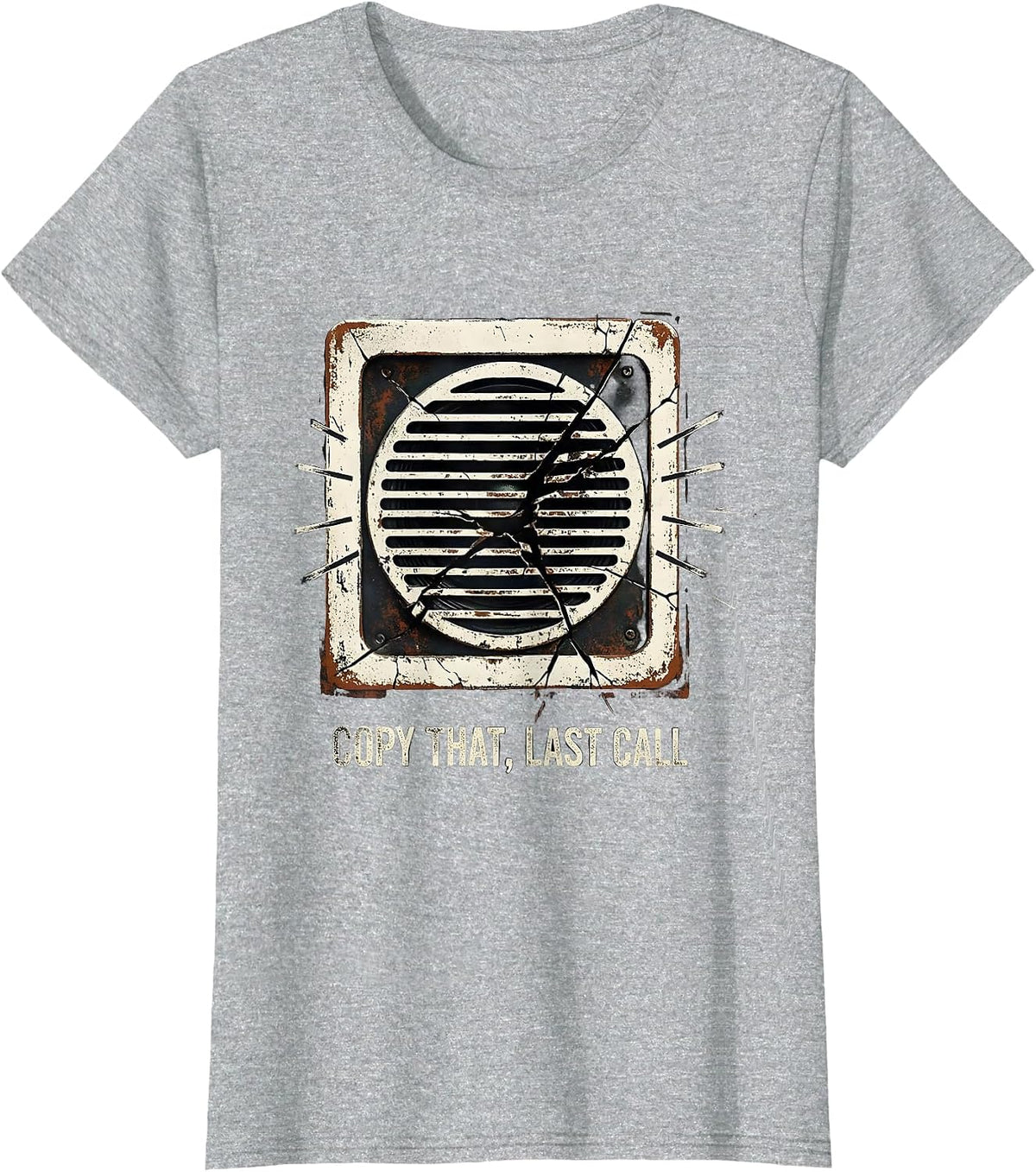Women's Copy That Last Call Distressed Funny Police Officer Gift T-Shirt - Heather Grey