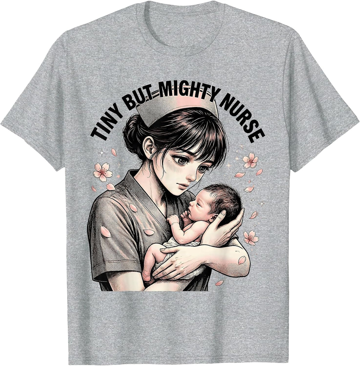 Men's Tiny But Mighty Nurse NICU Nurse Design T-Shirt - Heather Grey
