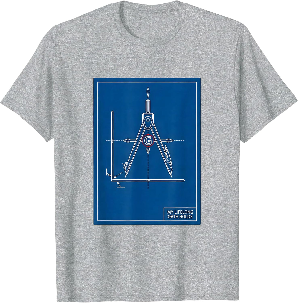 Men's My Lifelong Oath Holds Masonic Square And Compass Freemason T-Shirt - Heather Grey