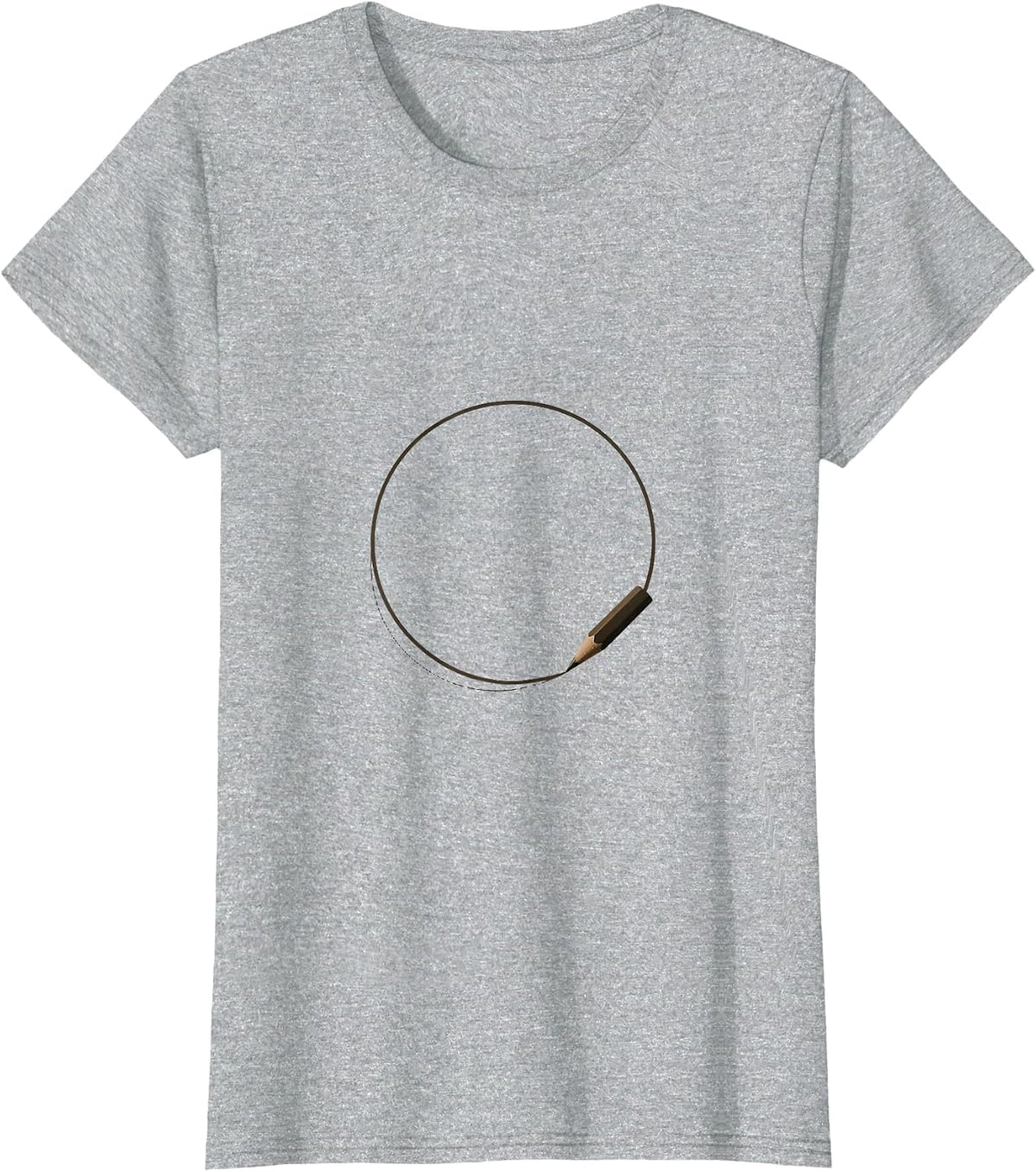 Women's Pencil Dot Perfect Circle Drawing Art T-Shirt - Heather Grey