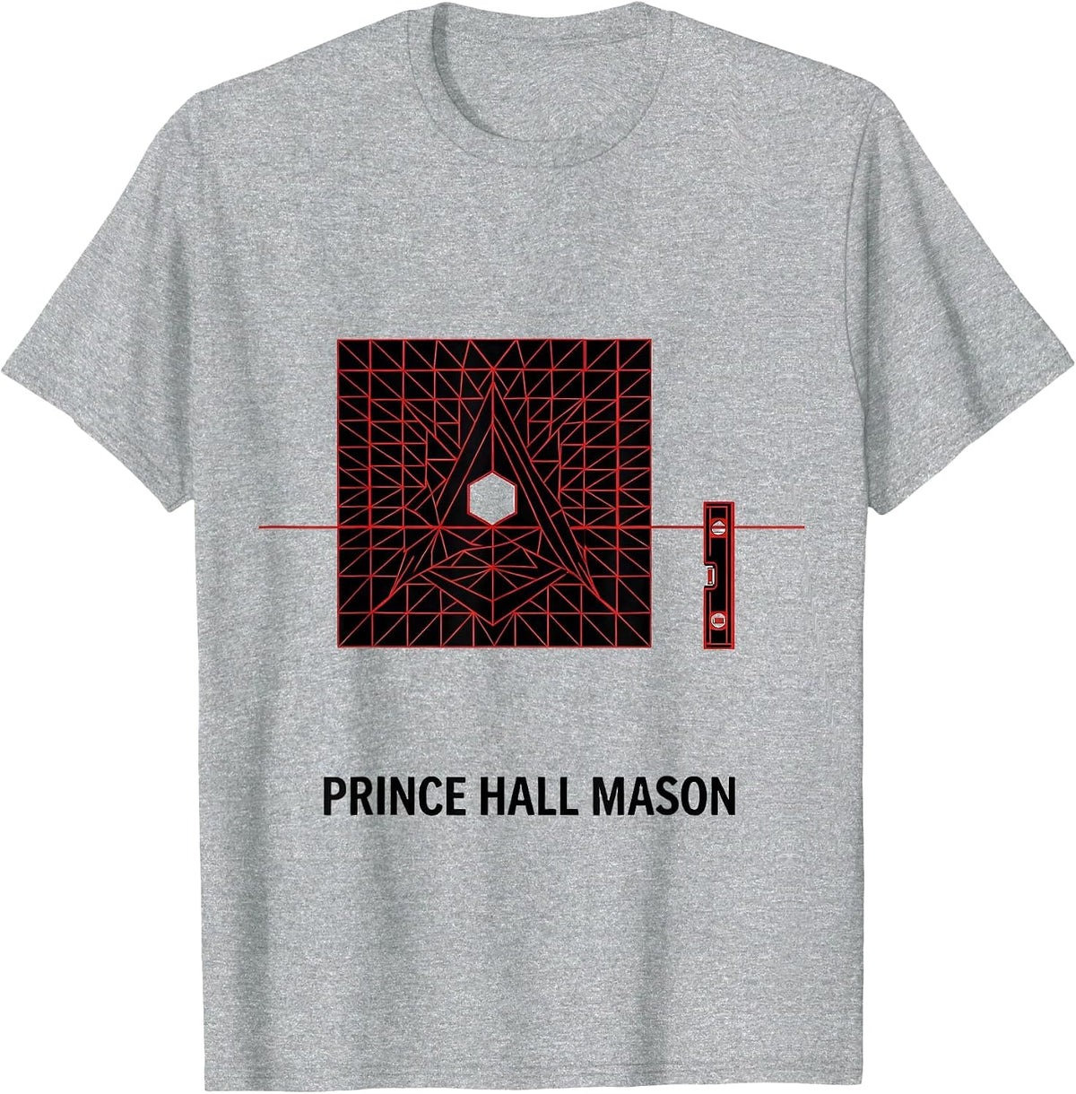 Men's Prince Hall Mason Geometric Masonic Fraternal Pride T-Shirt - Heather Grey