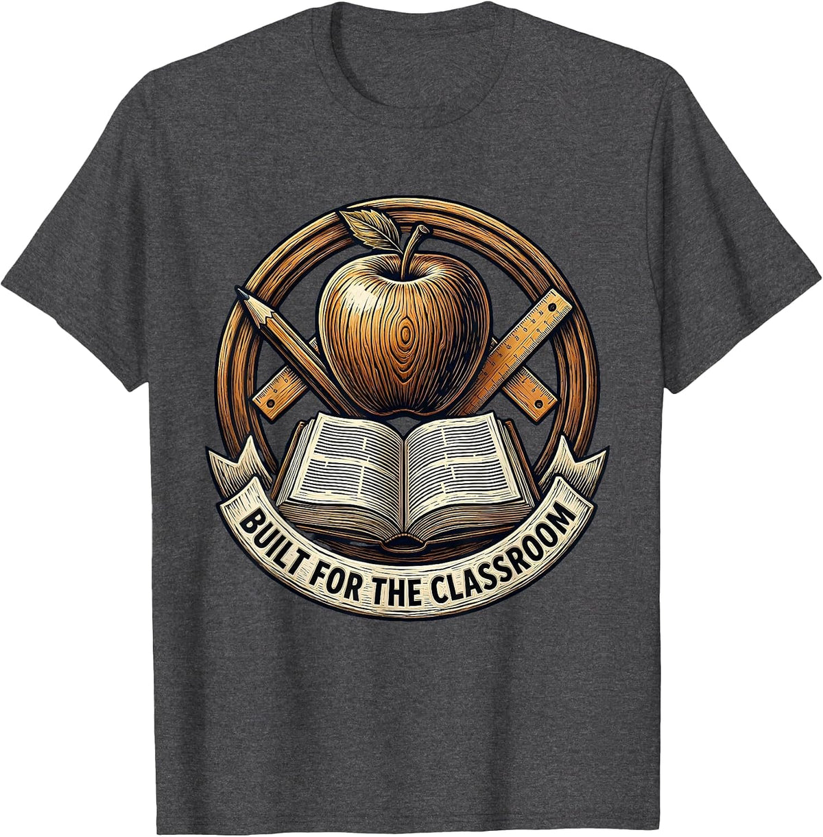 Men's Built for the Classroom Teacher Graphic Design T-Shirt - Dark Heather Grey