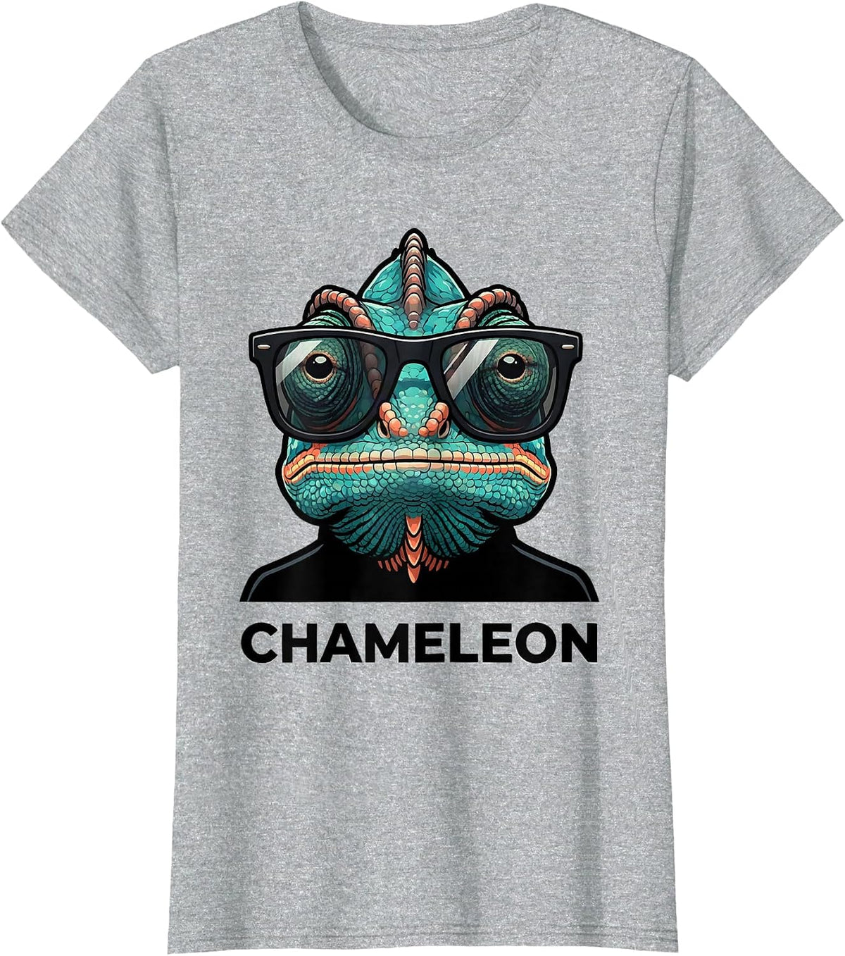 CHAMELEON Cartoon College Mascot Sunglasses Fan Gear T-Shirt - Heather Grey