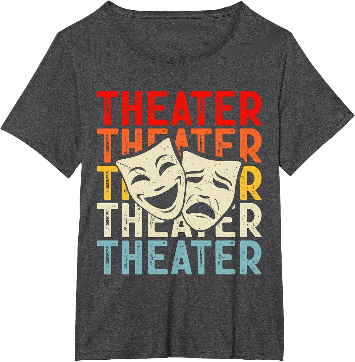 Theater Sunset Vintage Retro T-Shirt - Dark Heather Grey