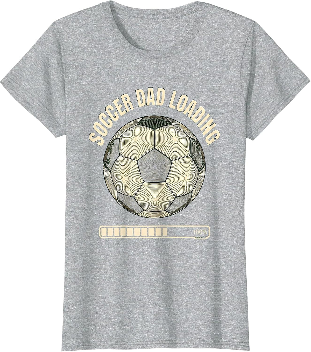 Soccer Dad Loading Funny Graphic Design T-Shirt - Heather Grey