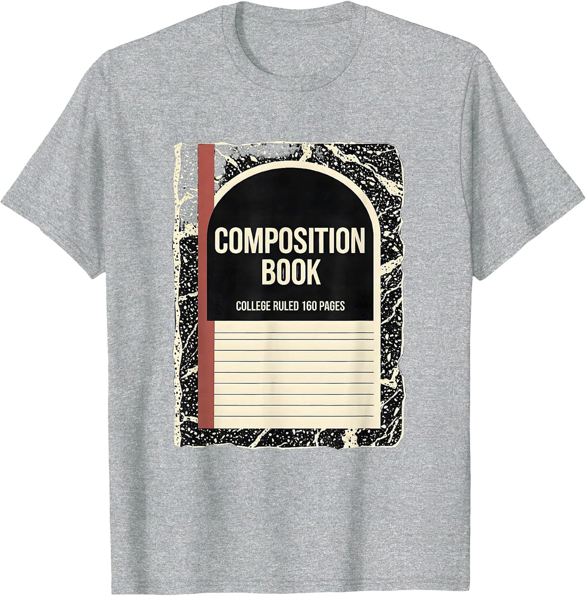 Men's Composition Book College Ruled 160 Pages Teacher Halloween T-Shirt - Heather Grey