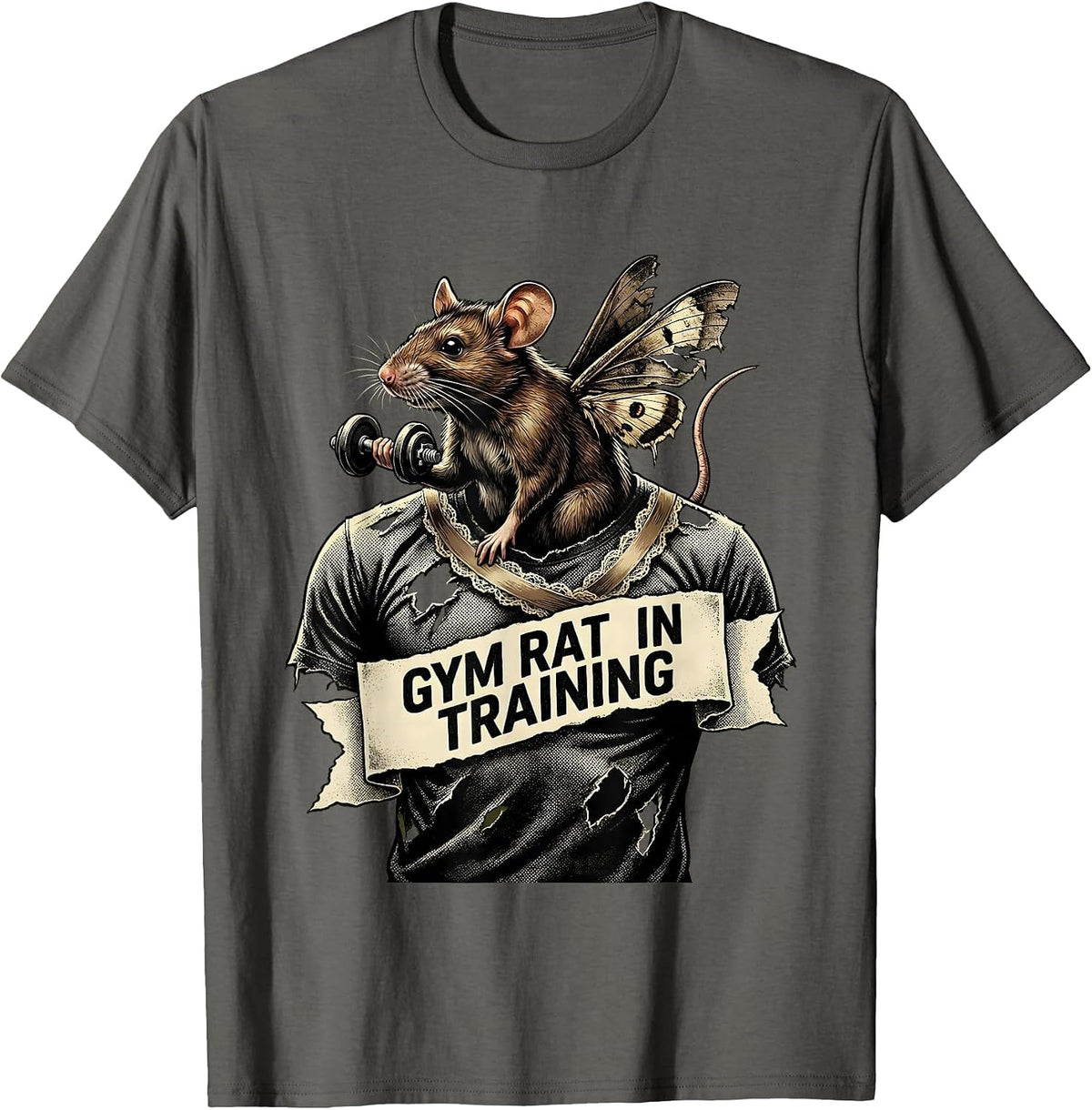 Gym Rat In Training Funny Workout Design T-Shirt - Asphalt Grey