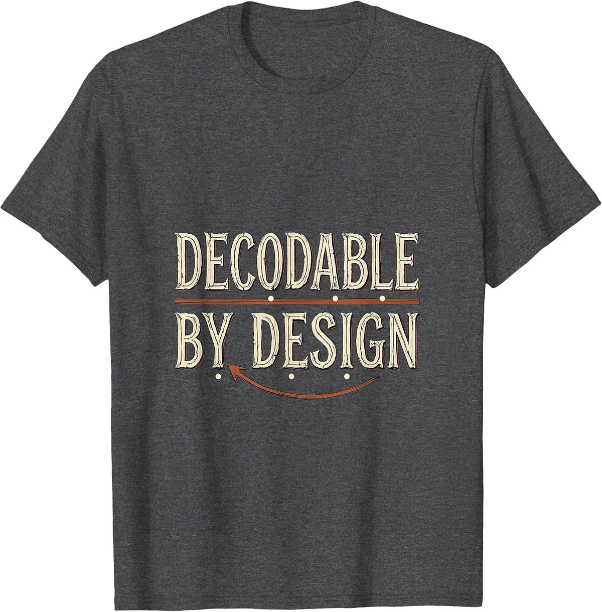 Men's Decodable by Design Vintage Phonics Teacher Literacy Humor T-Shirt - Dark Heather Grey