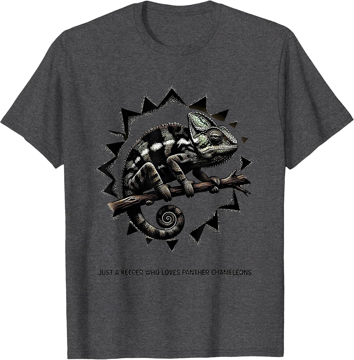 Just A Keeper Who Loves Panther Chameleons Reptile Humor T-Shirt - Dark Heather Grey
