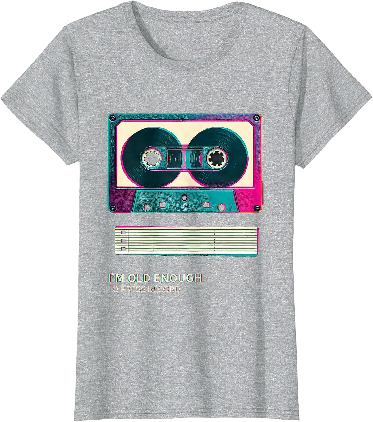 I'm Old Enough To Press Record Retro Cassette Tape Hip Hop T-Shirt - Heather Grey