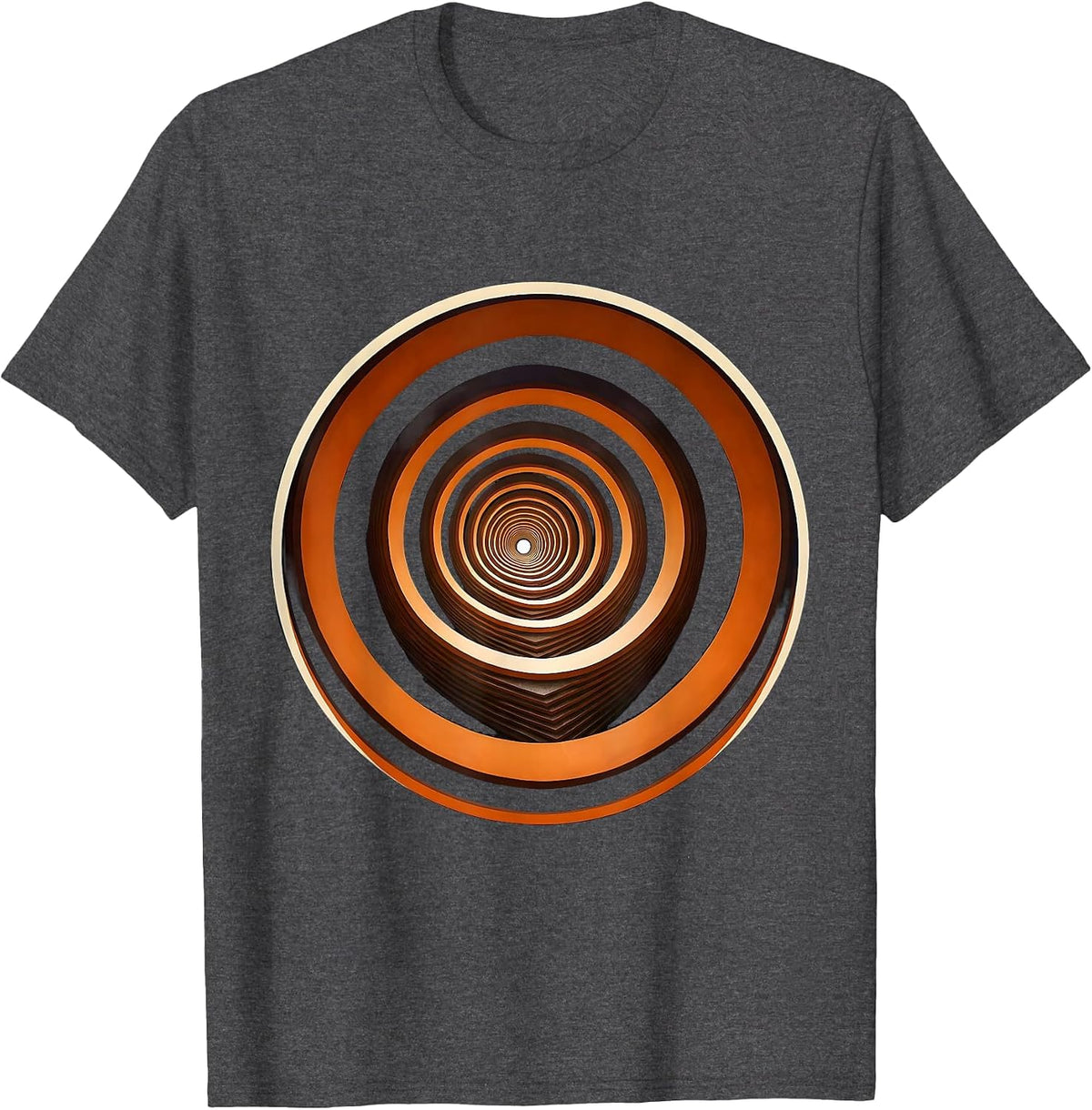 Men's Spiral Staircase Bottom Up Architecture Design T-Shirt - Dark Heather Grey