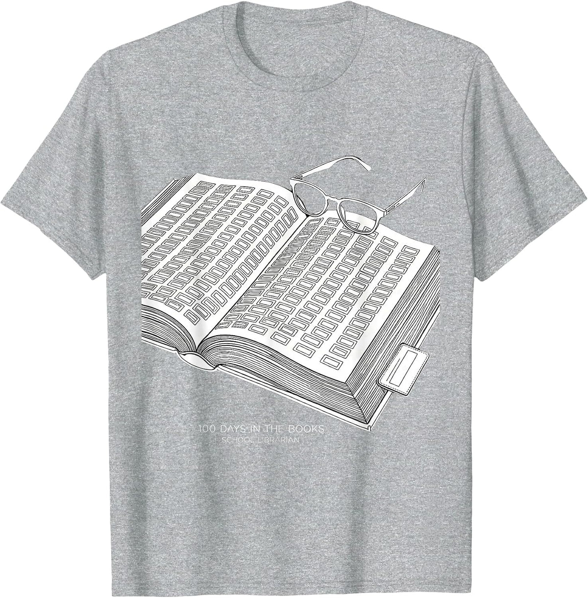 Men's 100 Days In The Books School Librarian T-Shirt - Heather Grey