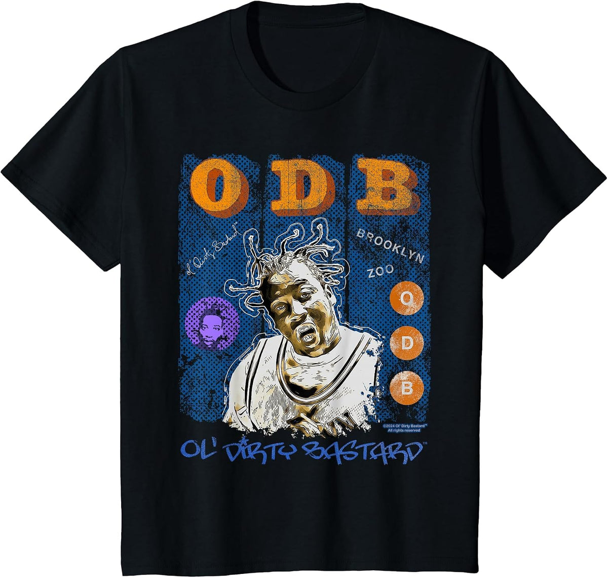 ODB Ol Dirty Ba-ard Mural Retro Wu Tang Zoo Hip Hop 90s T-Shirt - Black
