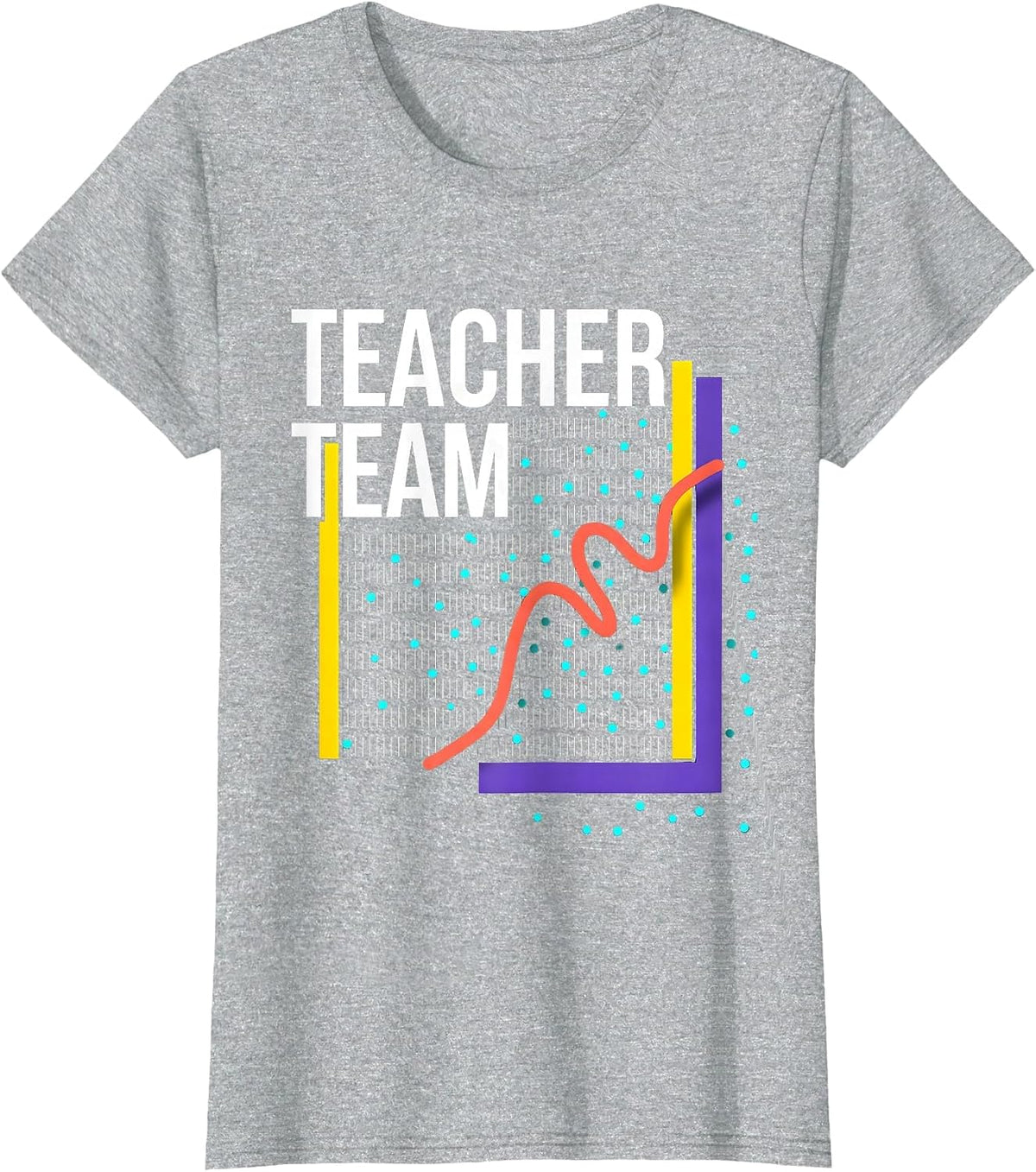 Teacher Team Memphis Postmodern Teacher Crewneck T-Shirt - Heather Grey