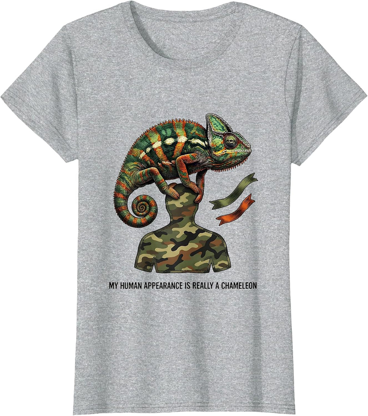 My Human Appearance Is Really A Chameleon Funny T-Shirt - Heather Grey
