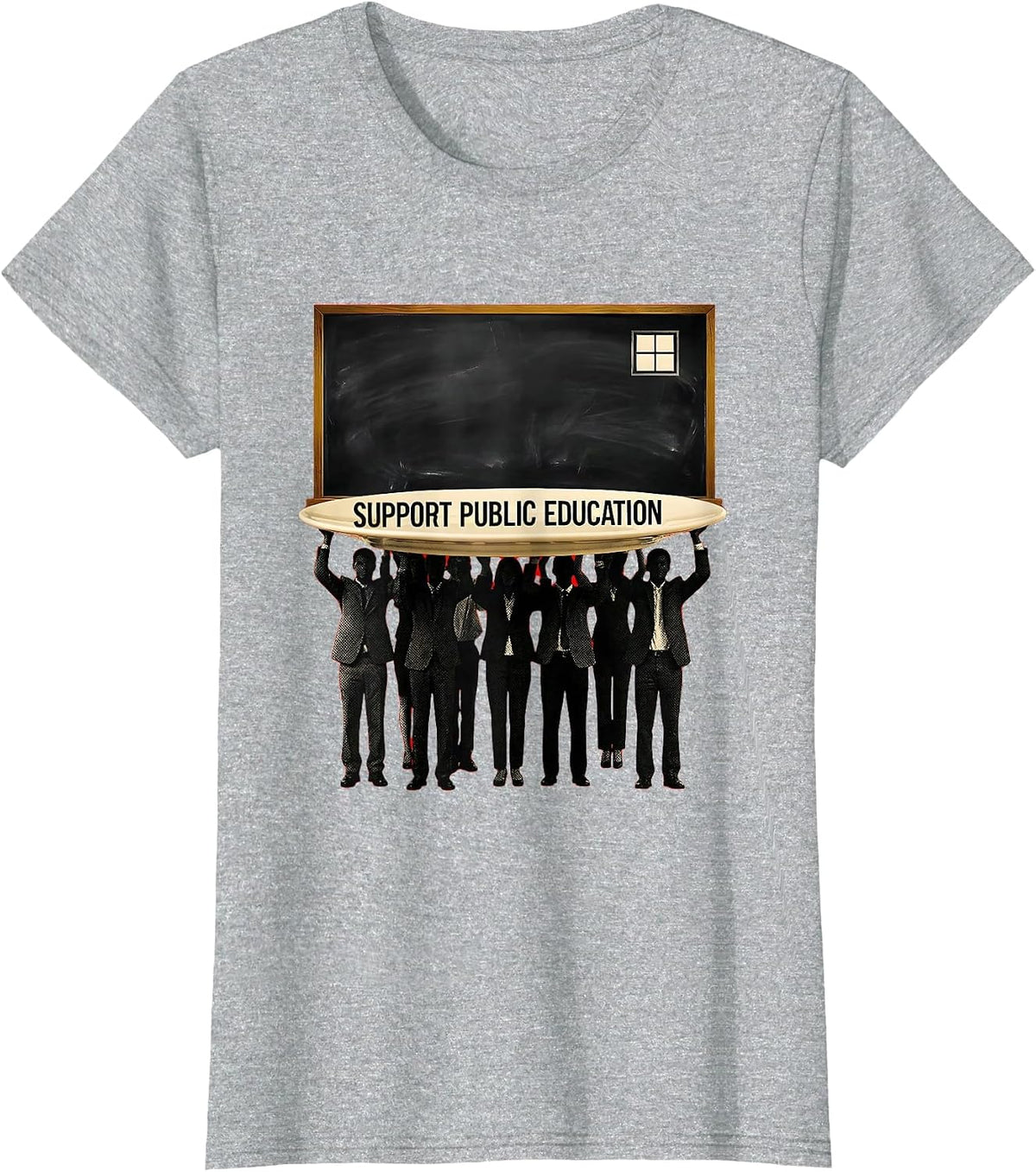 Support Public Education Teacher Red For Ed Protest Advocacy T-Shirt - Heather Grey