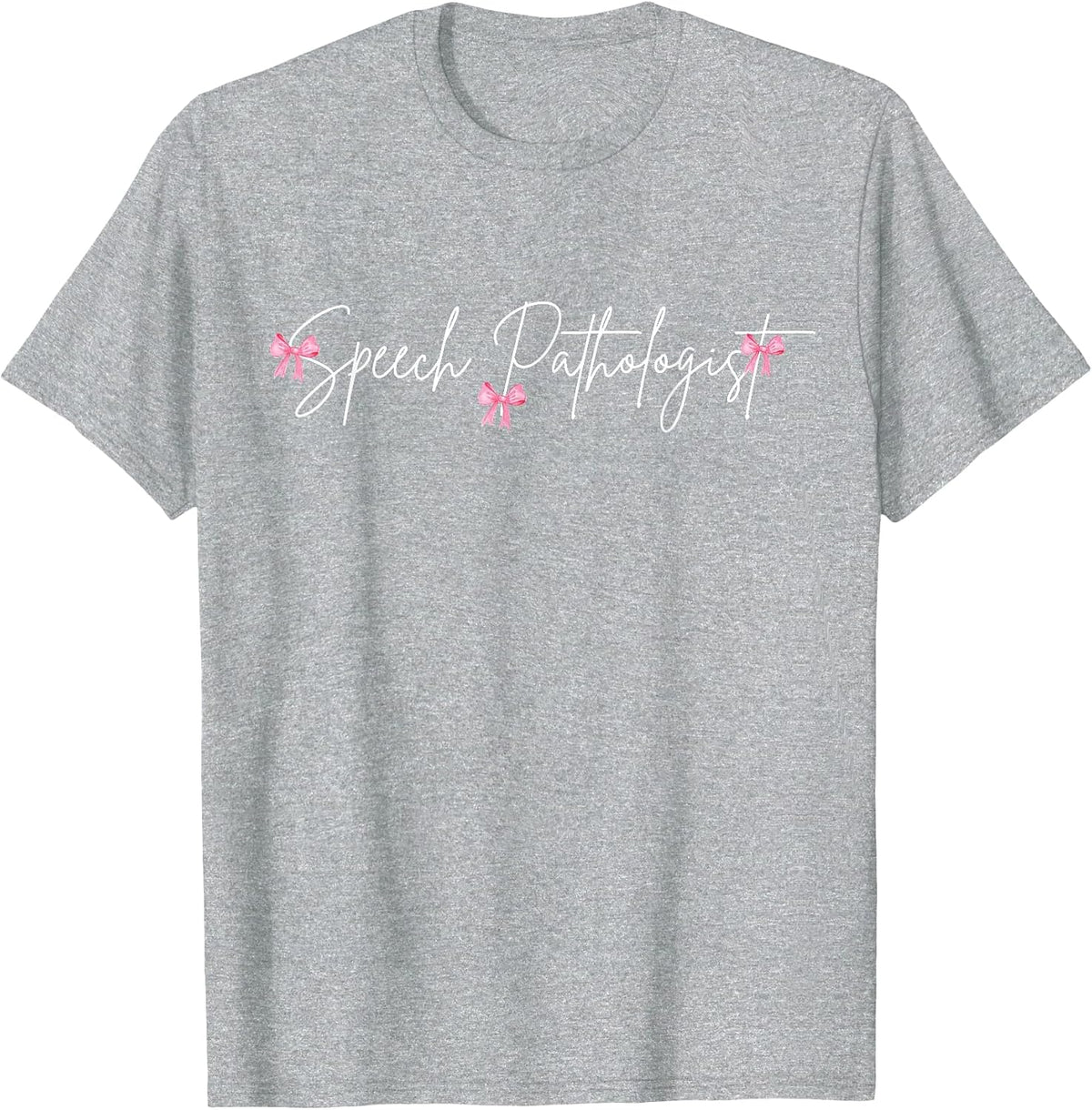 Coquette Bow Speech Language Pathologist SLP Women T-Shirt - Heather Grey