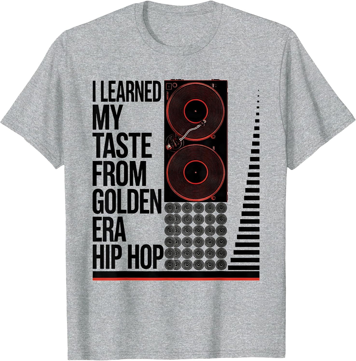 Men's I Learned My Taste From Golden Era Hip Hop Retro T-Shirt - Heather Grey
