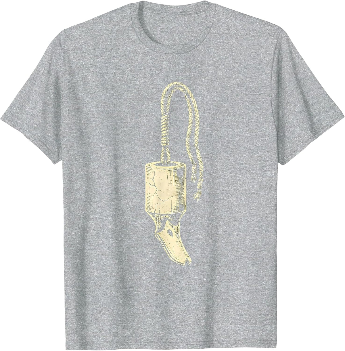 Men's Camo Lanyard Duck Call Hunting Graphic T-Shirt - Heather Grey