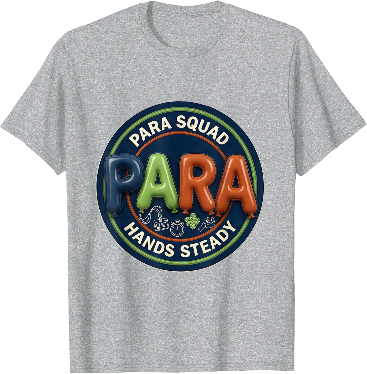Men's Para Squad Hands Steady Paraprofessional Back To School T-Shirt - Heather Grey
