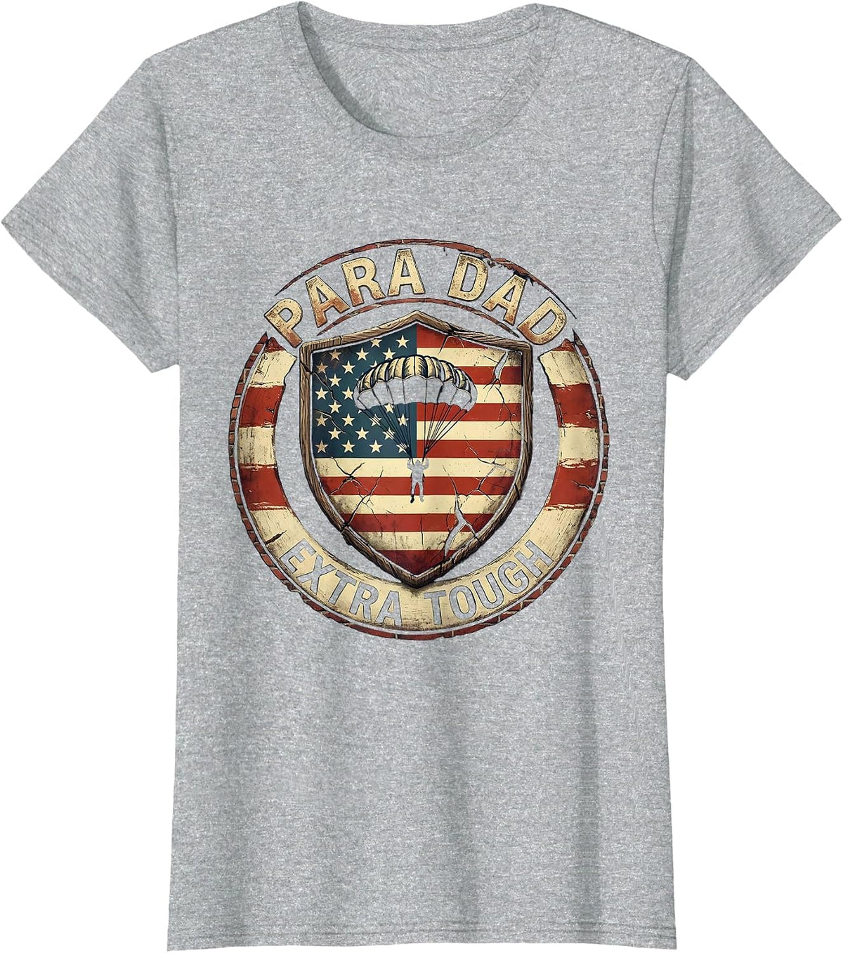 Women's Para Dad Extra Tough Father Appreciation Design T-Shirt - Heather Grey