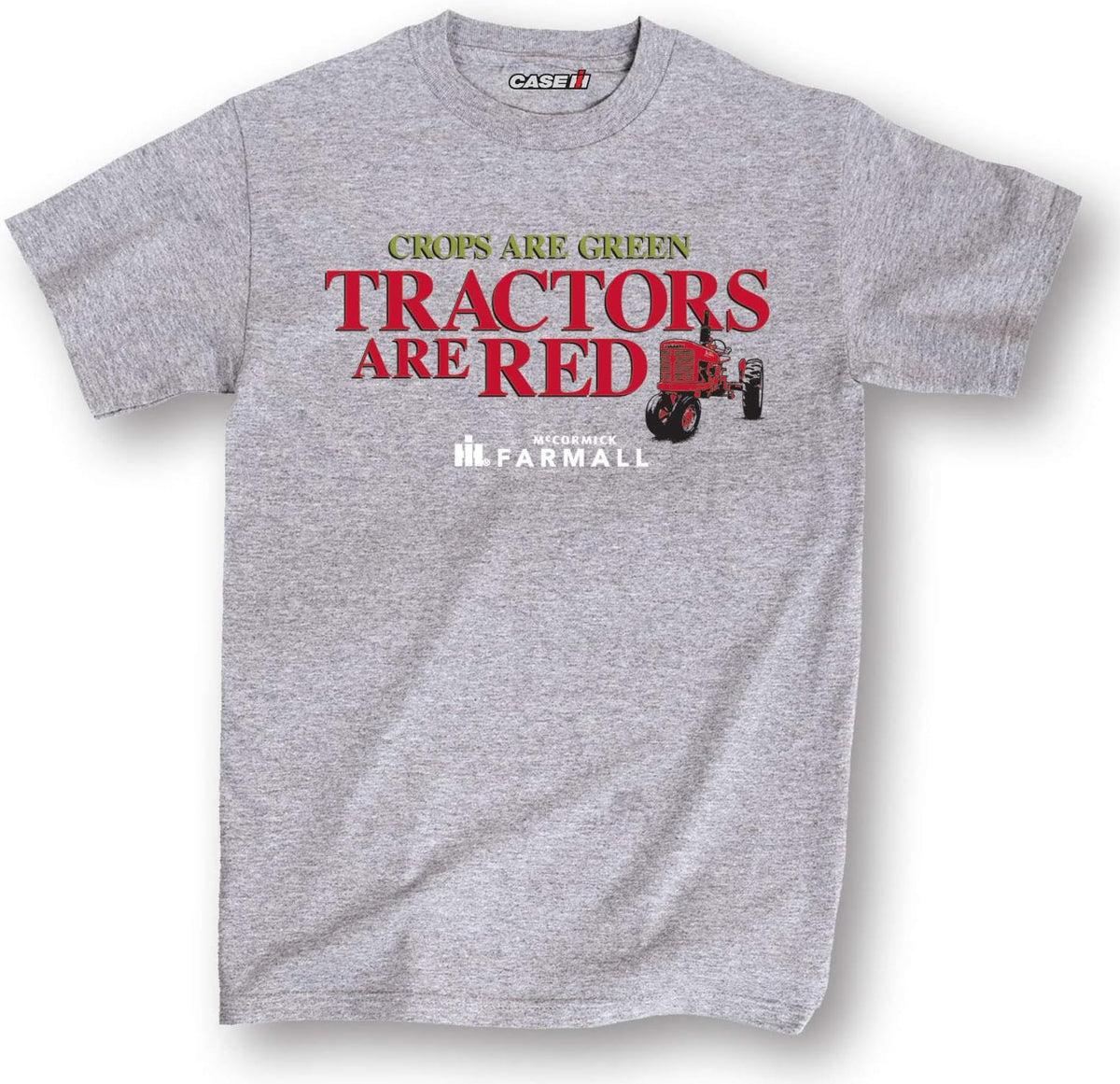 Crops are Green Tractors are Red - Men's Short Sleeve Graphic T-Shirt - Athletic Heather