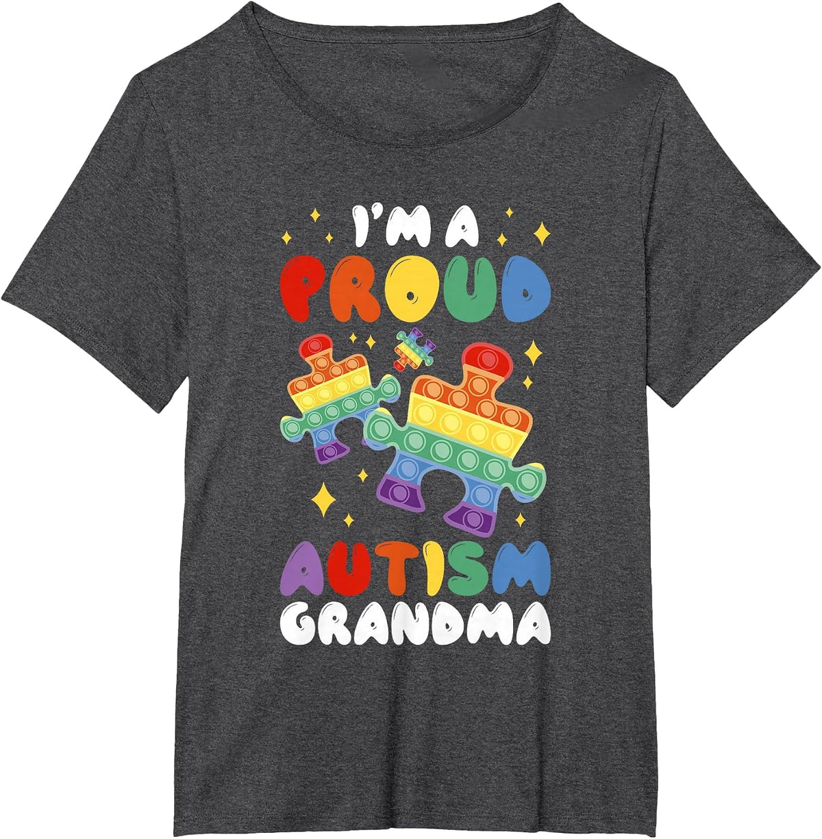I'm A Proud Autism Grandma T-Shirt - Dark Heather Grey