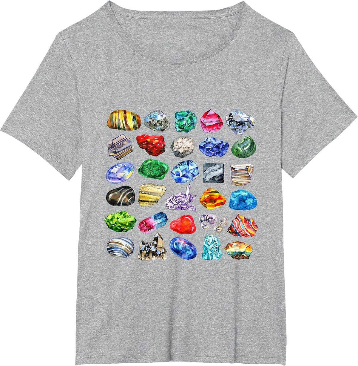 Minerals Gems and Crystals Rock Collecting T-Shirt - Heather Grey