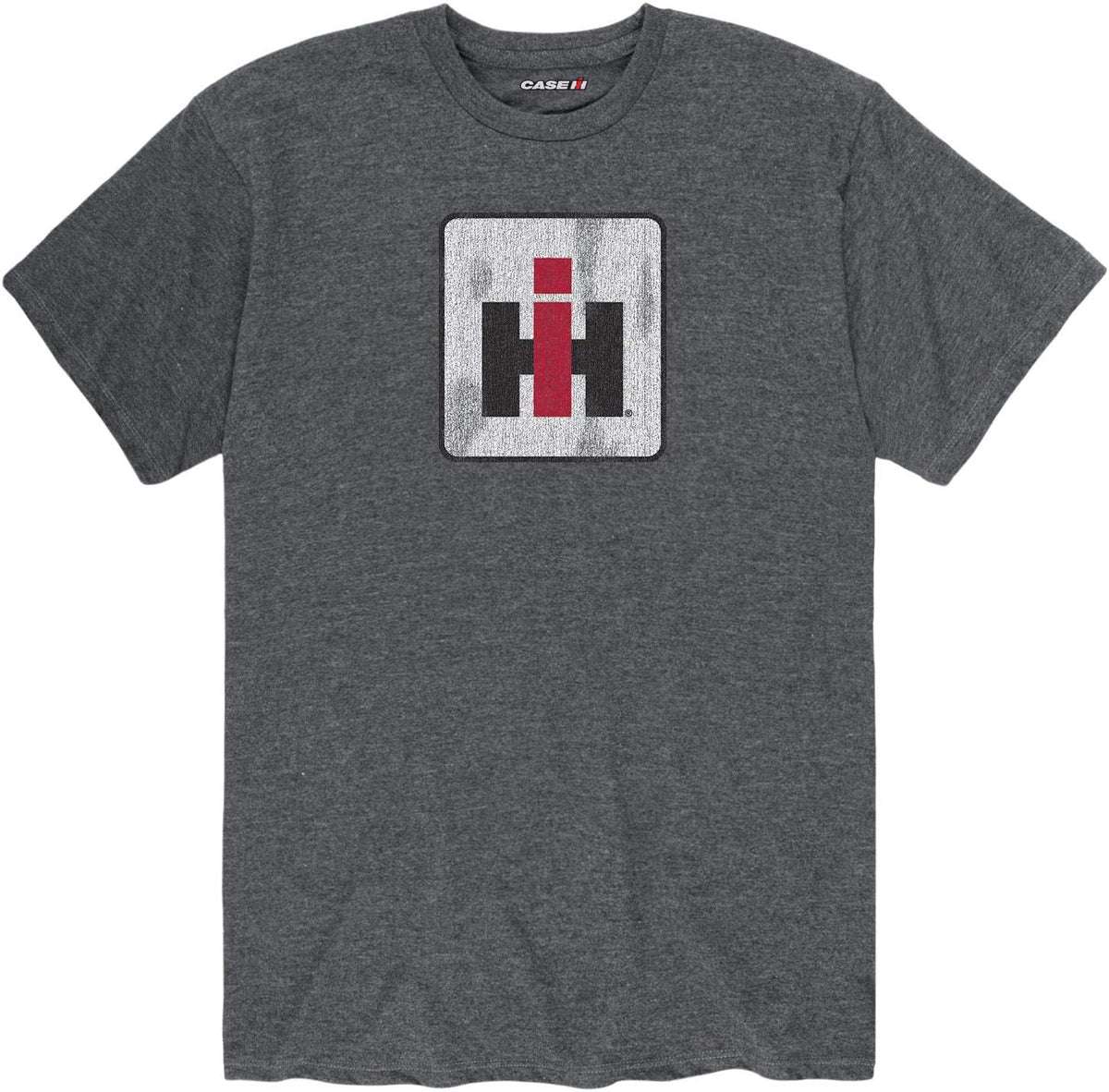 International Harvester - IH Logo Distressed - Mens Short Sleeve Tee - Heather Charcoal