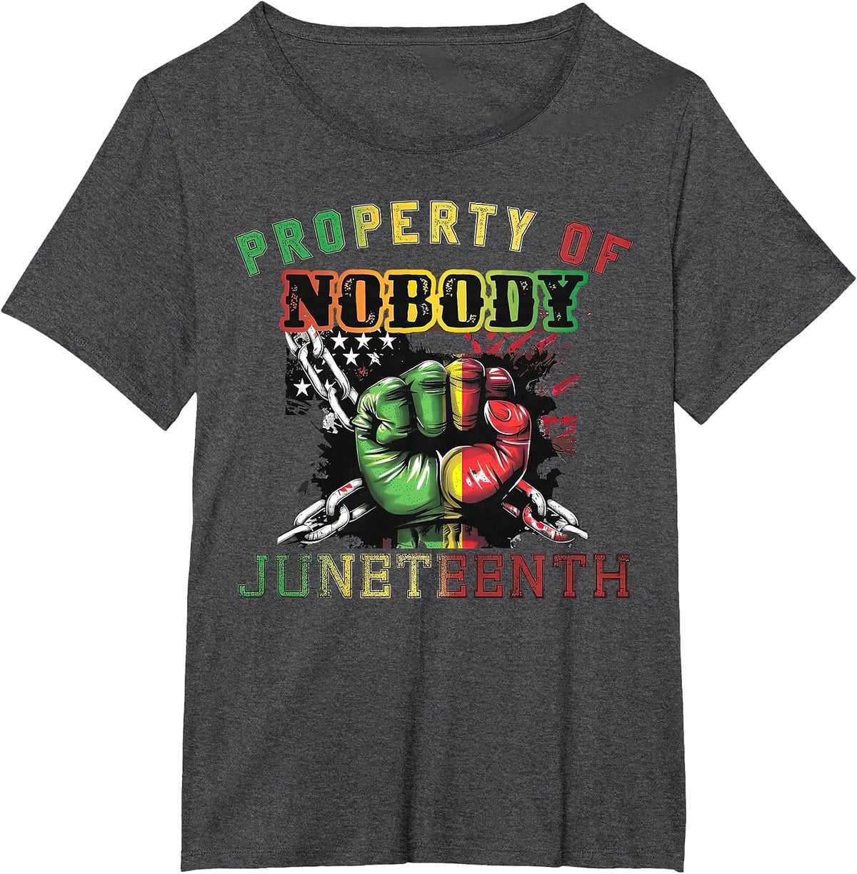 Property of Nobody Juneteenth T-Shirt - Dark Heather Grey