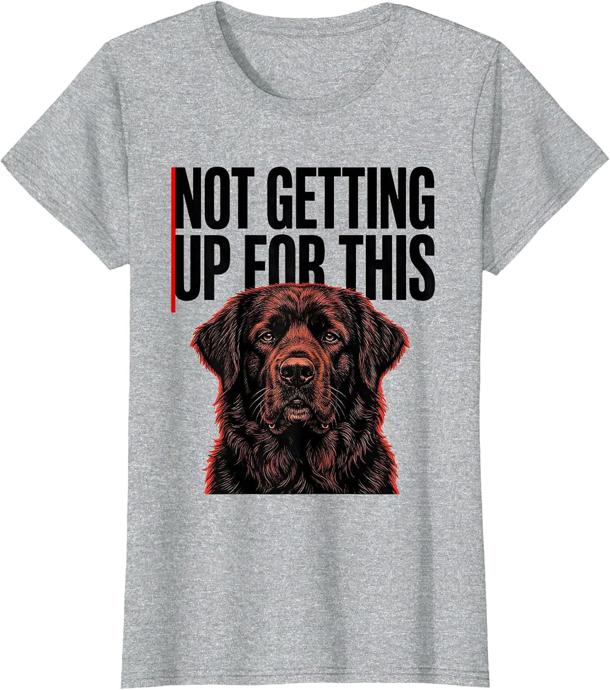 Women's Not Getting Up For This Funny Dog Owner Pet Lover Gift T-Shirt - Heather Grey