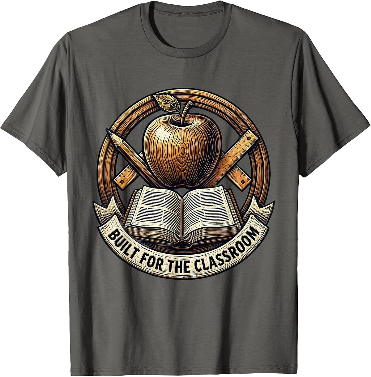 Men's Built for the Classroom Teacher Graphic Design T-Shirt - Asphalt Grey