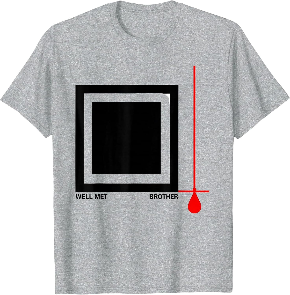 Men's Well Met, Brother Freemason Square And Compass Masonic Pride T-Shirt - Heather Grey