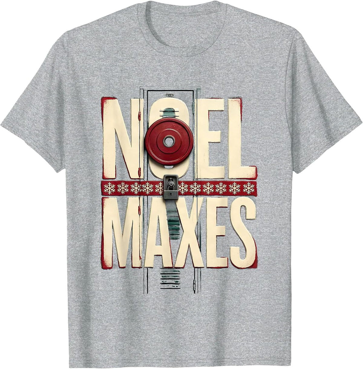 Men's Noel Maxes Funny Christmas Gym Workout Weightlifting Gift T-Shirt - Heather Grey