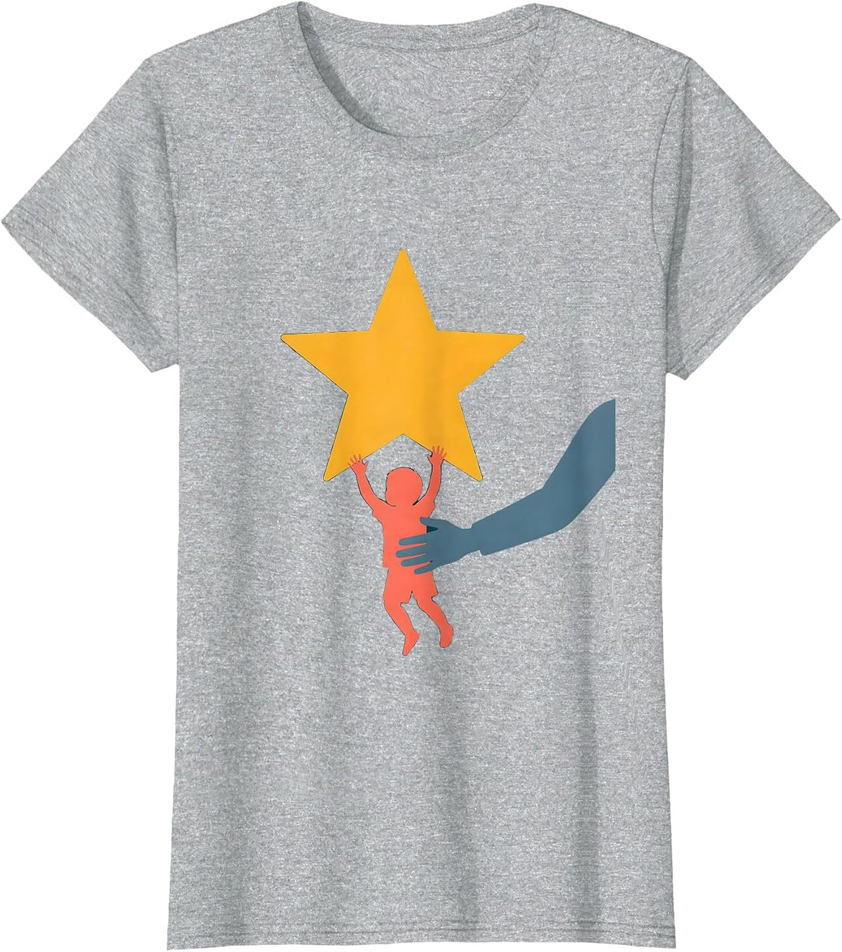 Sped Teacher Reaching for Stars Illustration T-Shirt - Heather Grey