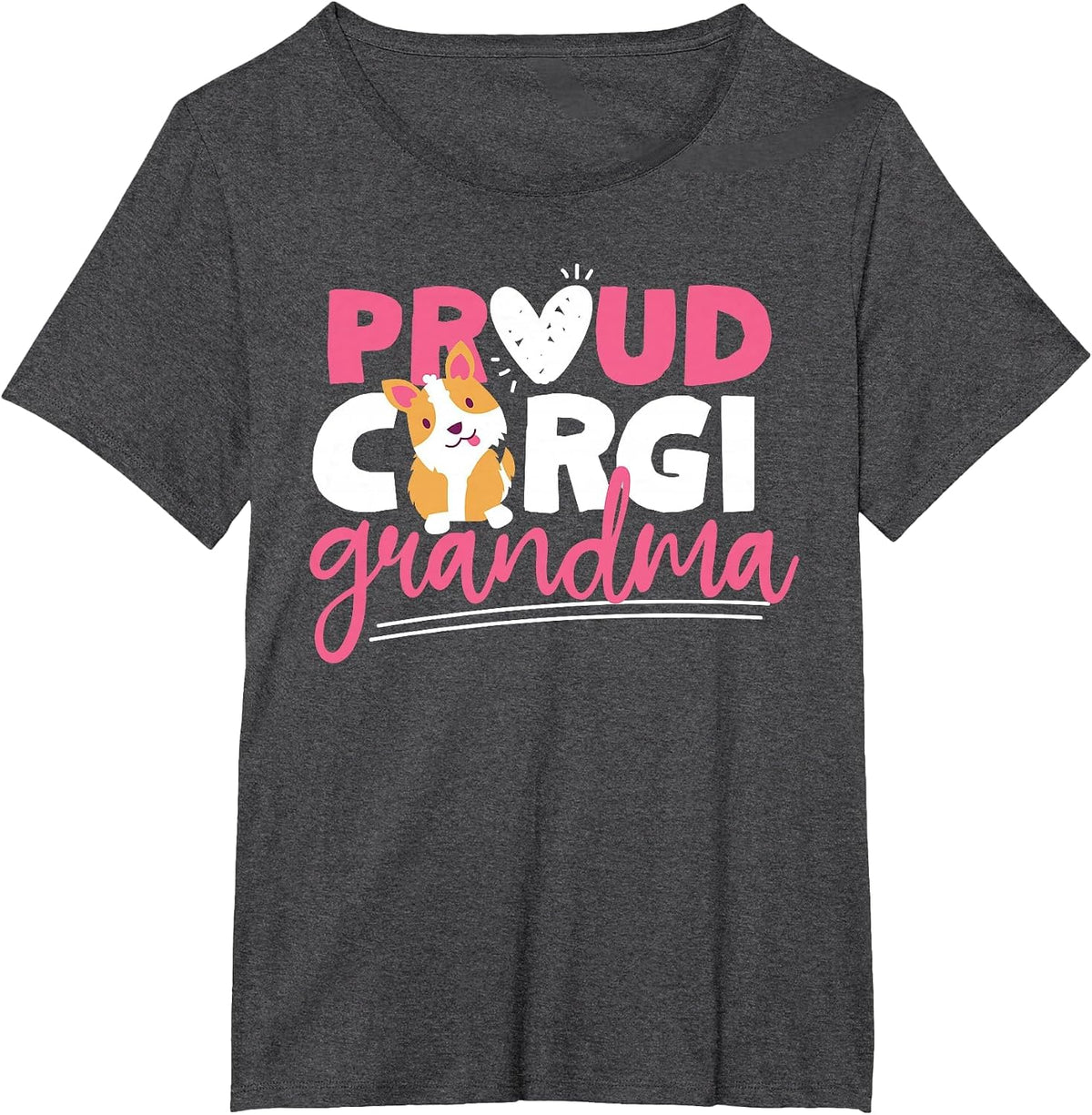Proud Corgi Grandma T-Shirt - Dark Heather Grey