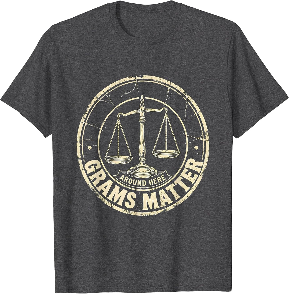 Grams Matter Here NICU Nurse Design T-Shirt - Dark Heather Grey
